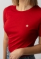 Preview: T-Shirt "Edelweiß Sommerfrische" - erdbeerrot (Damen)