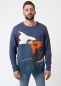 Preview: Strickpullover "RetroSki" - dunkelblau