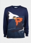 Preview: Strickpullover "RetroSki" - dunkelblau