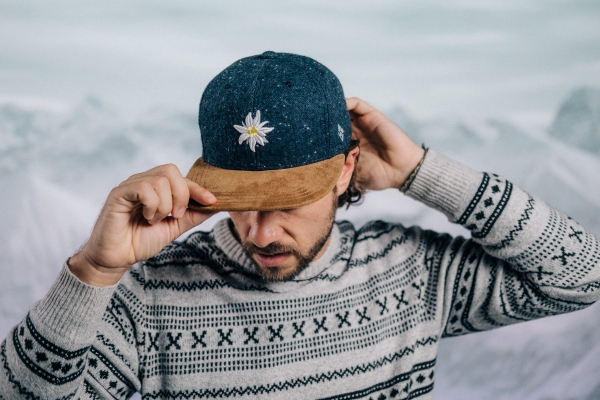 "Edelweiß Flanell" - blau (Snapback)