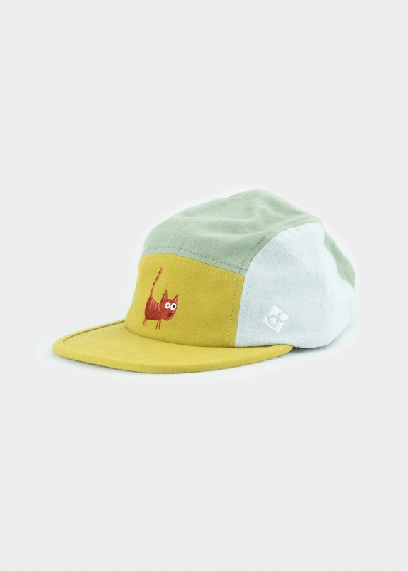 Kindercap "Katze" - bunt (5-Panel)