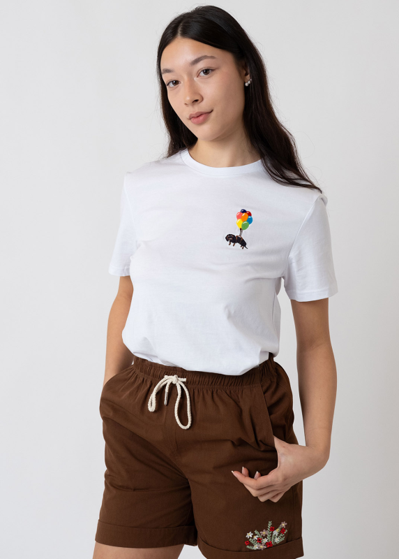 T-Shirt "Dackelexpress: Stick" - weiß