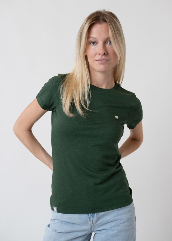 T-Shirt "Edelweiß Sommerfrische" - dunkelgrün (Damen)