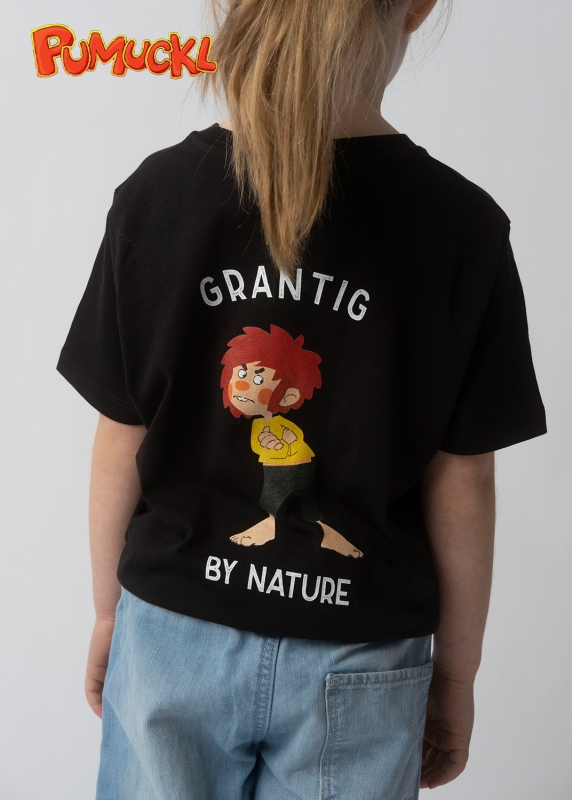 T-Shirt "Grantig by nature" - schwarz (Kinder)