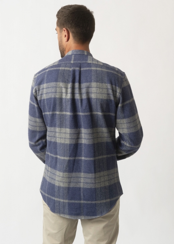 Flanell-Hemd "Edelweiß" - blau