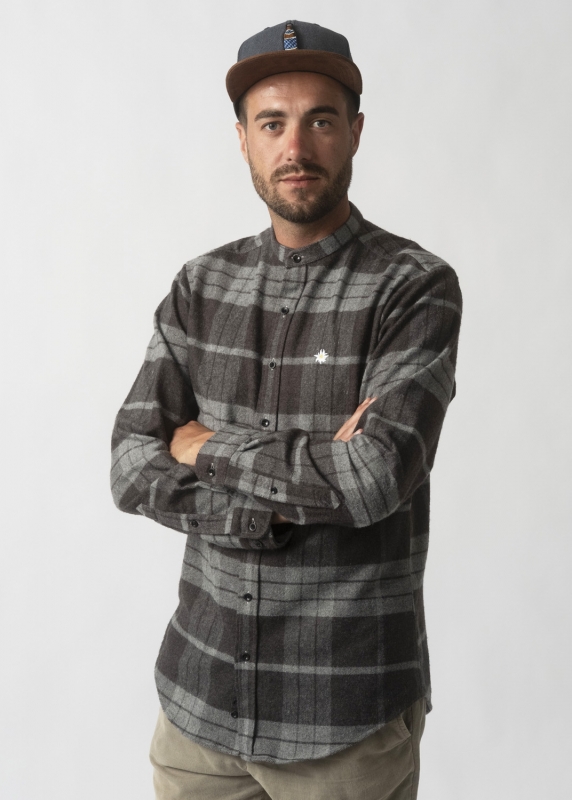 Flanell-Hemd "Edelweiß" - grau