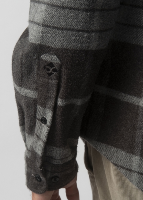 Flanell-Hemd "Edelweiß" - grau