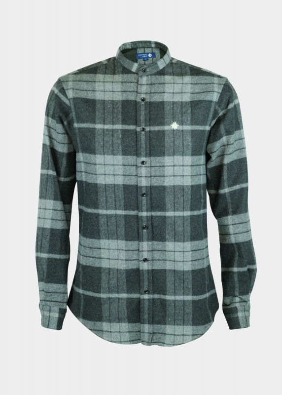 Flanell-Hemd "Edelweiß" - grau