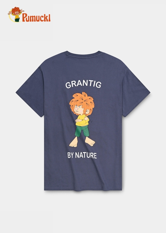 T-Shirt "Grantig by nature" - graublau, v2
