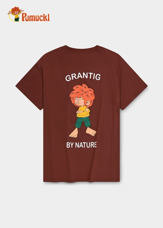 T-Shirt "Grantig by nature" - dunkelrot, v2