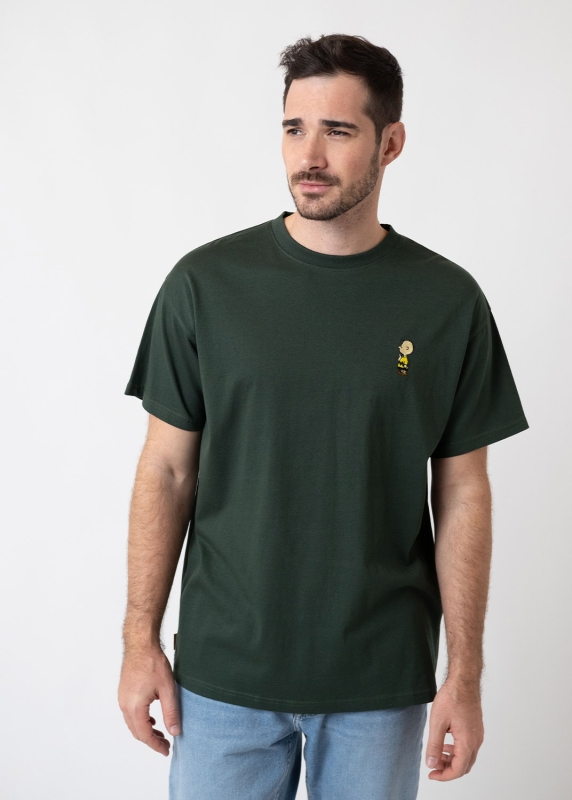 T-Shirt "Peanuts: Na, Merce" - dunkelgrün
