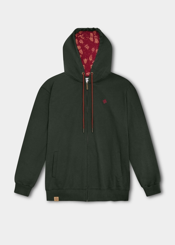 Zipper "Hopfenernte" - dunkelgrün
