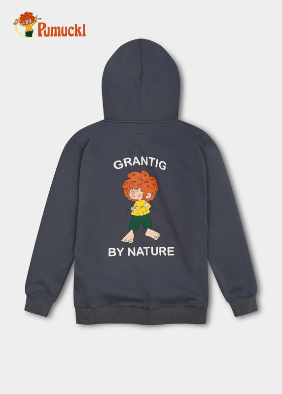 Hoodie "Grantig by nature" - graublau, v2