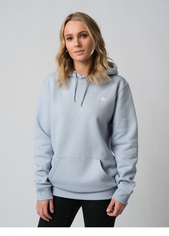 Hoodie "Edelweiß" - hellblau