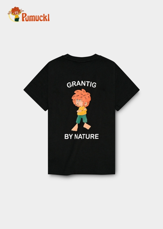 T-Shirt "Grantig by nature" - schwarz, v2 (Kinder)