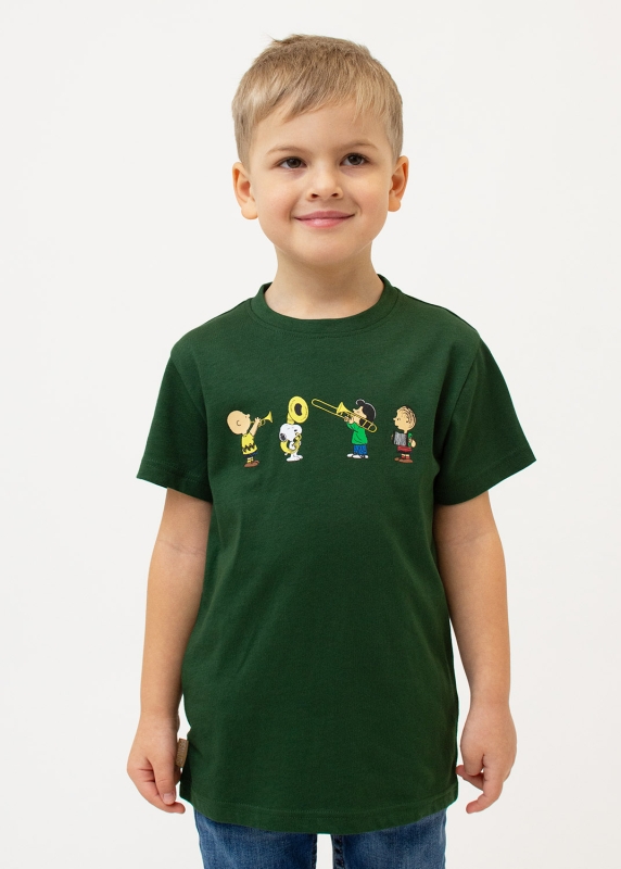 T-Shirt "Peanuts: Blaskapelle" - dunkelgrün