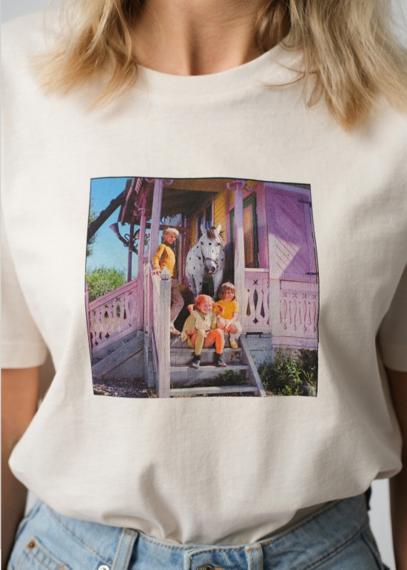 T-Shirt "Langstrumpf Bande" - altweiß, unisex