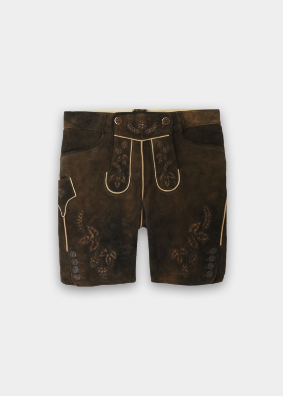 Lederhose "Reinheitsgebot" - dunkelbraun