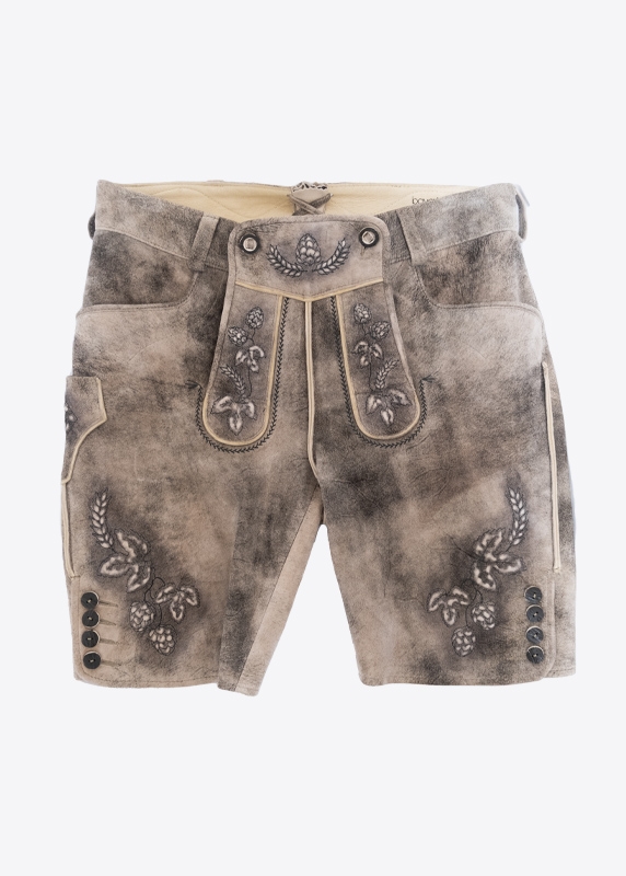 Lederhose "Reinheitsgebot" - graubraun