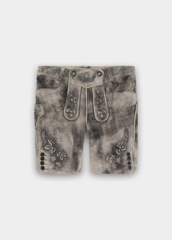Lederhose "Reinheitsgebot" - graubraun