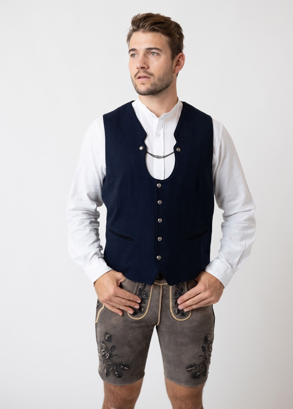 Lederhose "Schafkopf" - graunbraun/blau