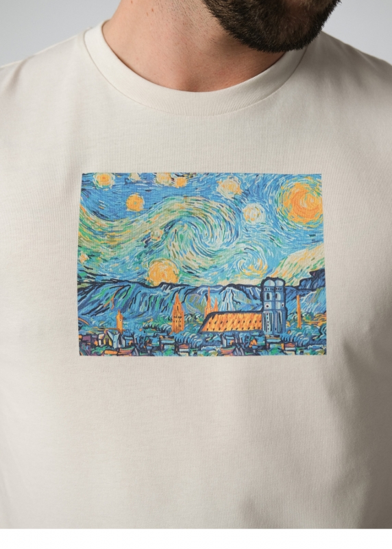 T-Shirt "Münchner Nachthimmel" - altweiß