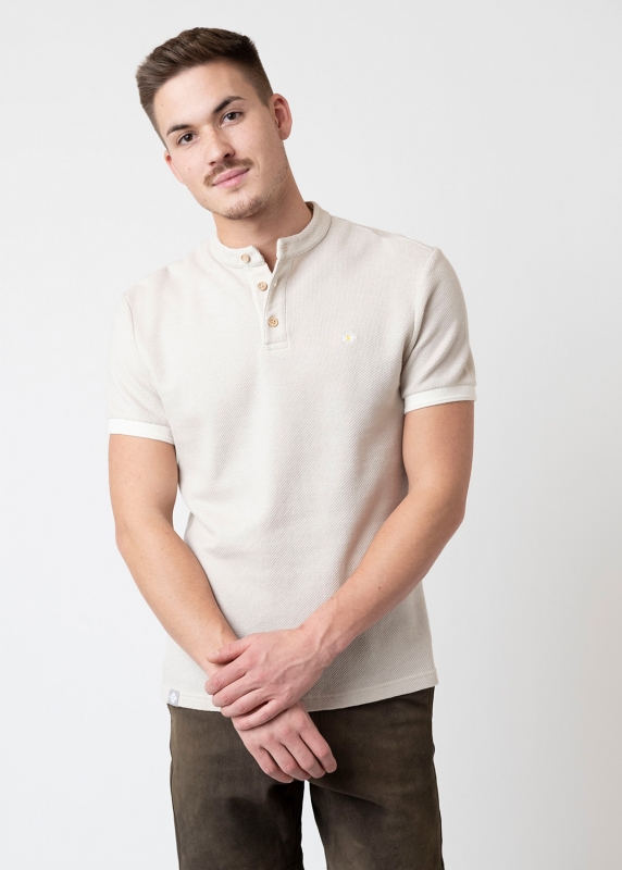 Poloshirt "Edelweiß Feinstrick" - beige