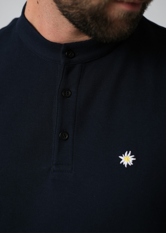 Poloshirt "Edelweiß" - dunkelblau