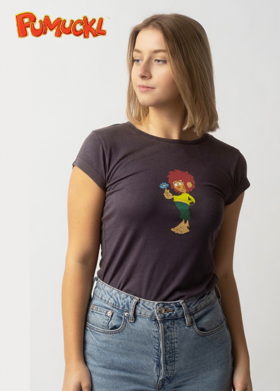 T-Shirt "Pumuckl Blume" - graphit (Damen)