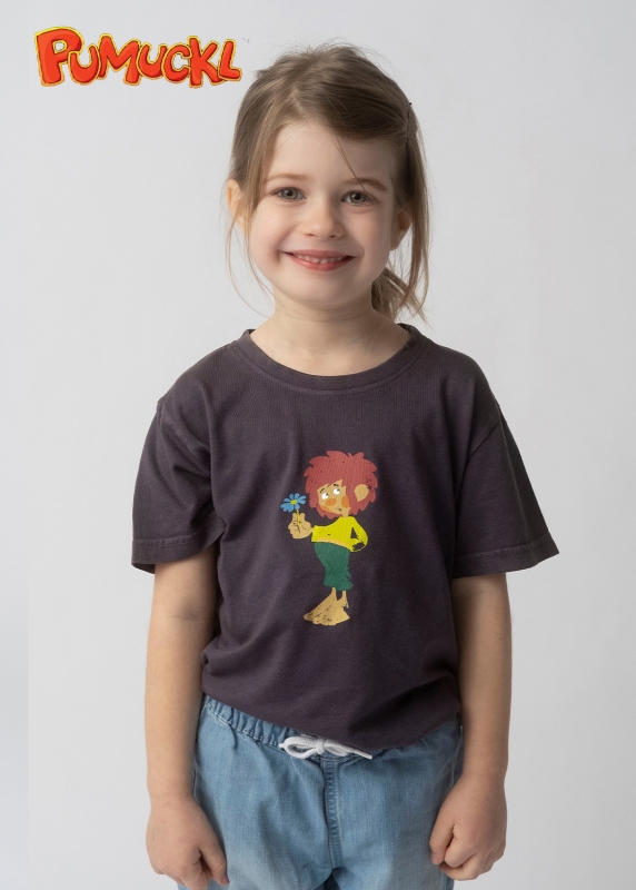 T-Shirt "Pumuckl Blume" - graphit (Kinder)