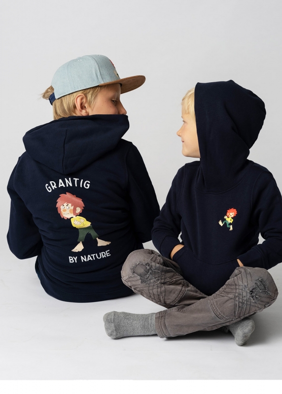 Hoodie "Grantig by nature" - dunkelblau (Kinder)