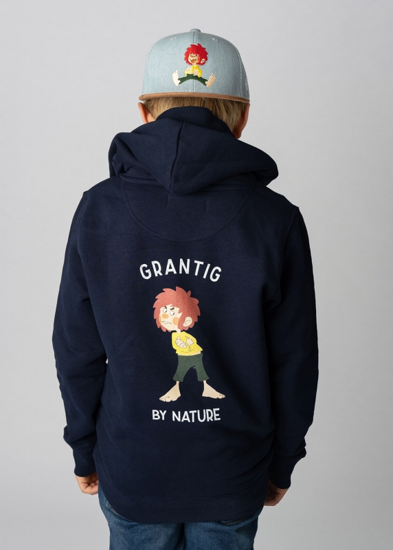 Hoodie "Grantig by nature" - dunkelblau (Kinder)