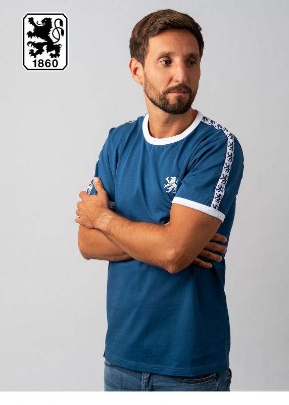 Retro-Shirt "1860: Löwenstick" - dunkelblau