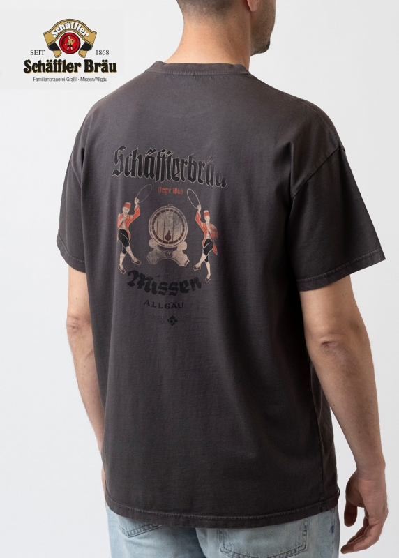 Retro-Shirt "Schäfflerbräu" - schwarzgrau