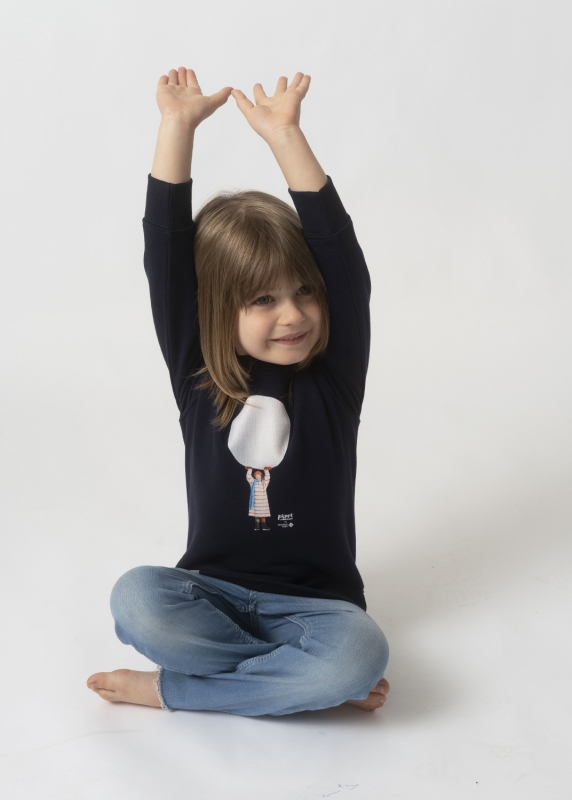 Sweater "Pippis Schneeballschlacht" - dunkelblau, Kinder