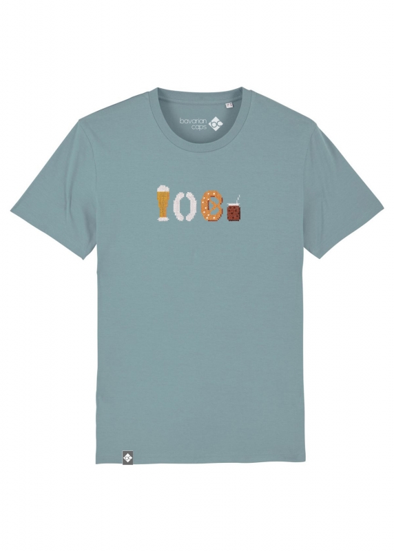T-Shirt "Weißwurschtfrühstück" - graublau