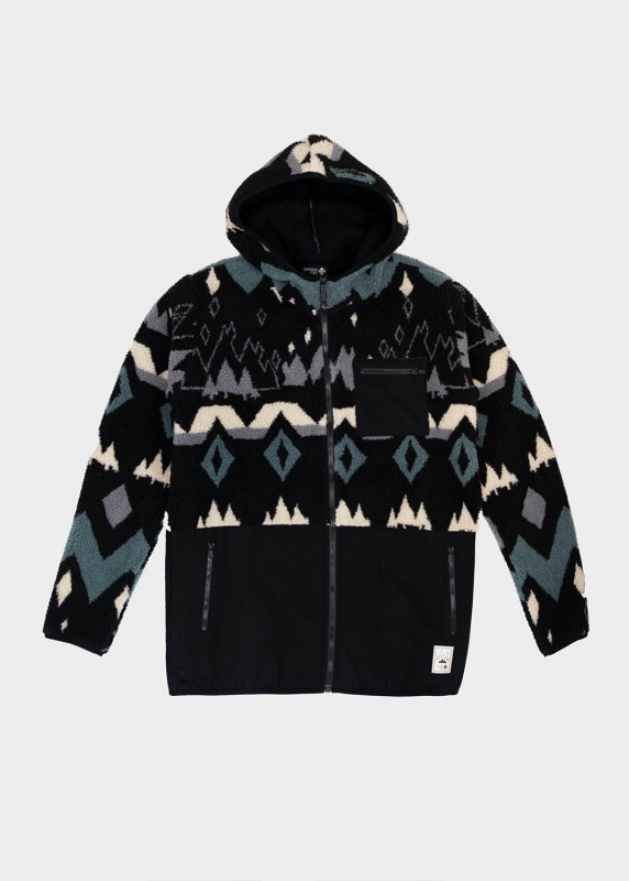Fleece-Jacke "Winterwald" unisex, dunkelgrau-multi