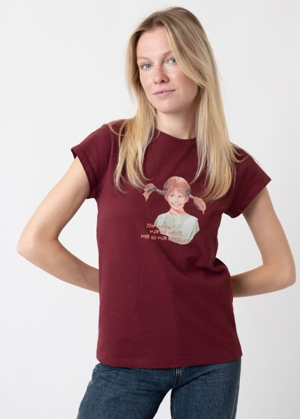 T-Shirt "Pippi Langstrumpf" - weinrot