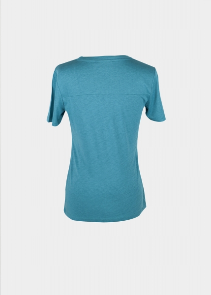 T-Shirt "Edelweiß Sommerfrische" - türkisblau (Damen)