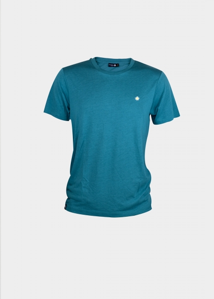 T-Shirt "Edelweiß Sommerfrische" - türkisblau