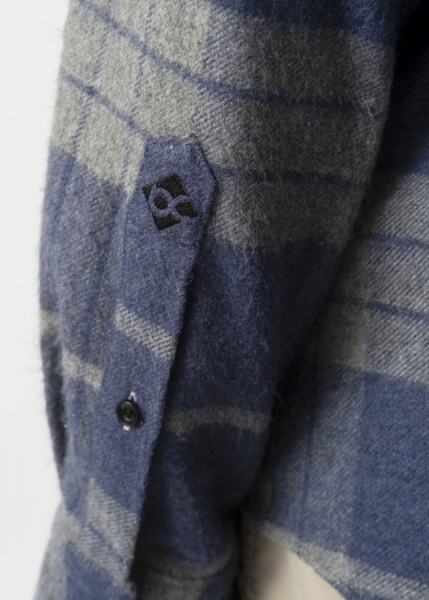 Flanell-Hemd "Edelweiß" - blau