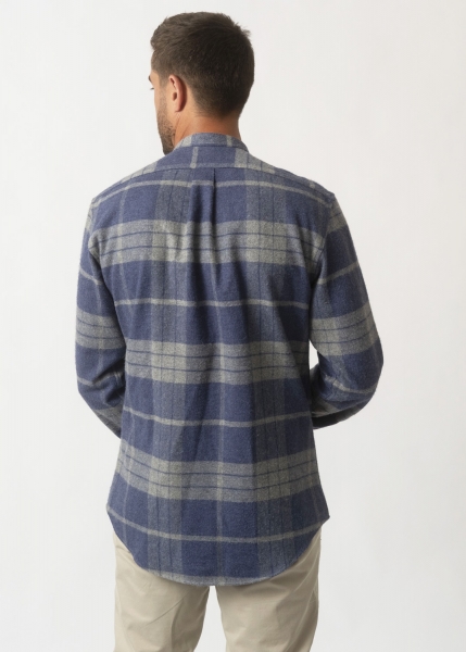Flanell-Hemd "Edelweiß" - blau