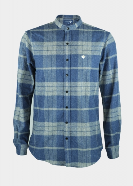Flanell-Hemd "Edelweiß" - blau
