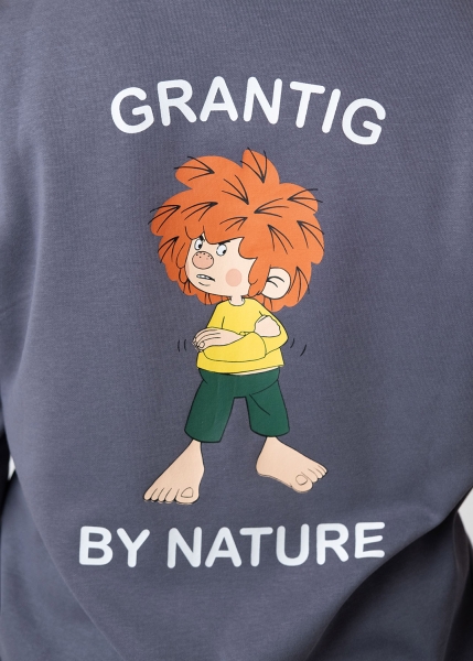 Hoodie "Grantig by nature" - graublau, v2