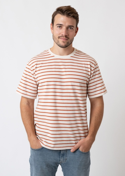 T-Shirt "Abendrot" - rost/beige