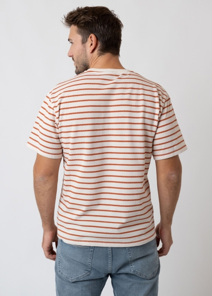 T-Shirt "Abendrot" - rost/beige