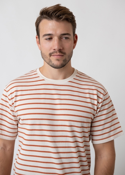 T-Shirt "Abendrot" - rost/beige