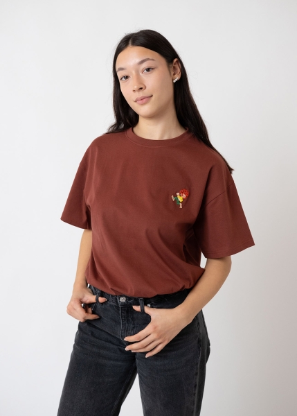 T-Shirt "Grantig by nature" - dunkelrot, v2