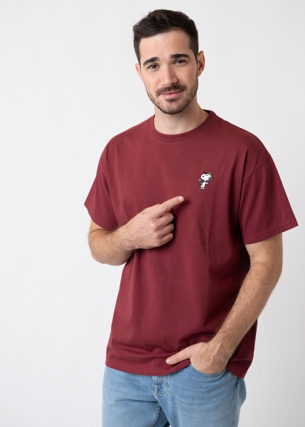 T-Shirt "Peanuts: Prost, Snoopy" - dunkelrot