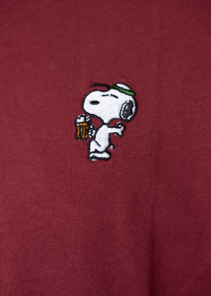 T-Shirt "Peanuts: Prost, Snoopy" - dunkelrot
